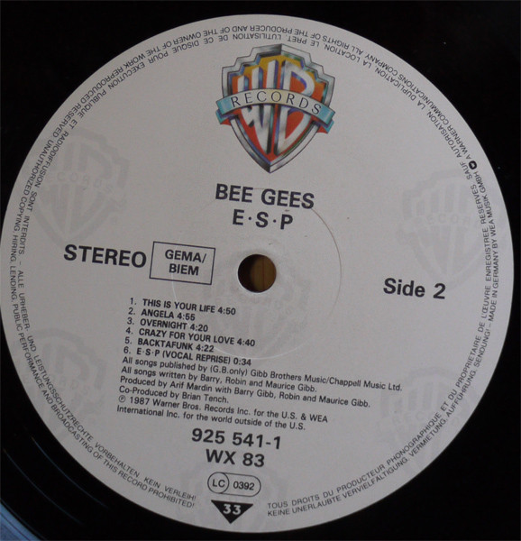 Bee Gees - E·S·P (LP, Album)