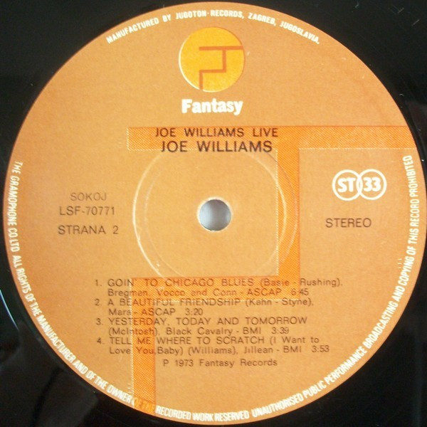 Joe Williams - Joe Williams Live (LP, Album)