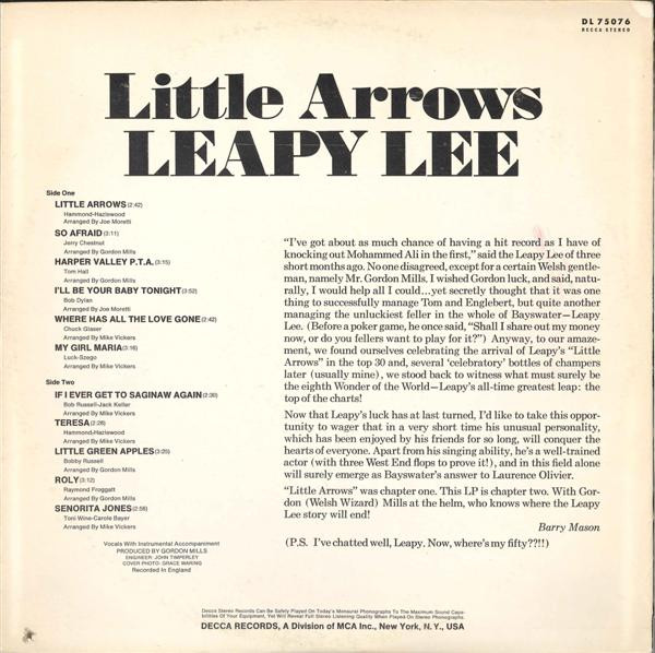 Leapy Lee - Little Arrows (LP, Album, Glo)