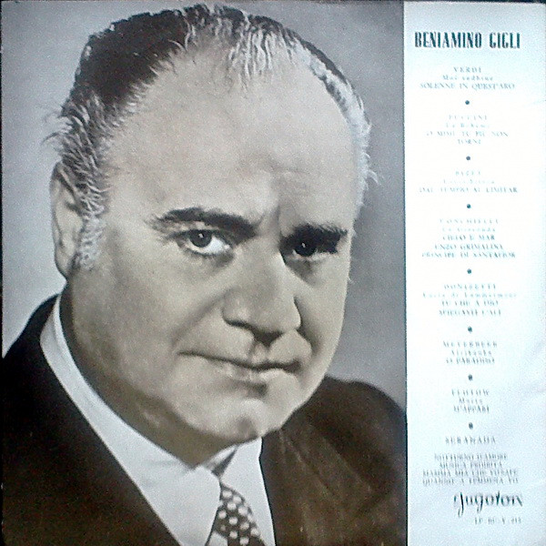 Beniamino Gigli - Beniamino Gigli (LP, Comp)