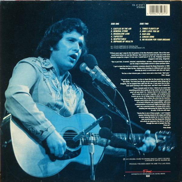 Don McLean - Tapestry (LP, Album, RE)