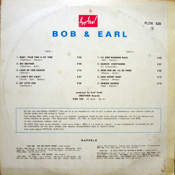 Bob & Earl - Bob & Earl (LP, Album)