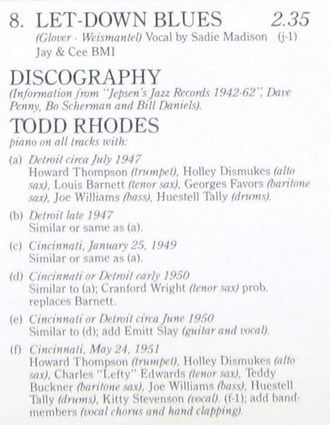 Todd Rhodes And His Toddlers - Your Daddy's Doggin Around (LP, Album, Comp, Mono)