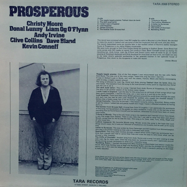 Christy Moore - Prosperous (LP, Album, RP, Gre)