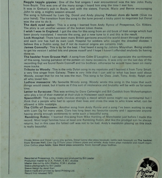Christy Moore - Prosperous (LP, Album, RP, Gre)