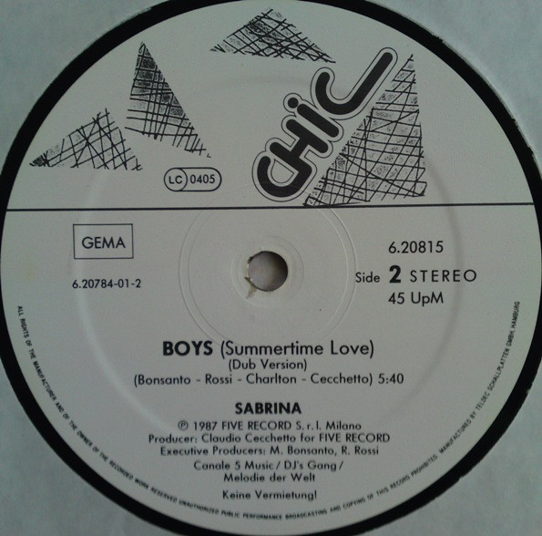 Sabrina - Boys (Summertime Love) Remixed (12