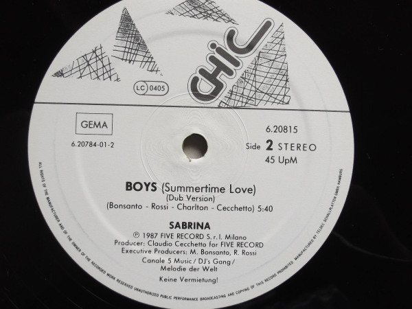 Sabrina - Boys (Summertime Love) Remixed (12