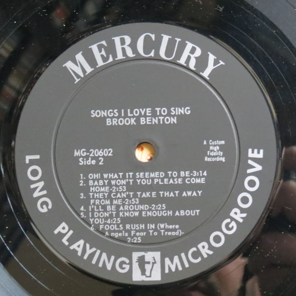 Brook Benton - Songs I Love To Sing (LP, Album, Mono, 1st)