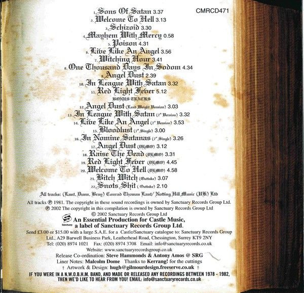 Venom (8) - Welcome To Hell (CD, Album, RE, RM)