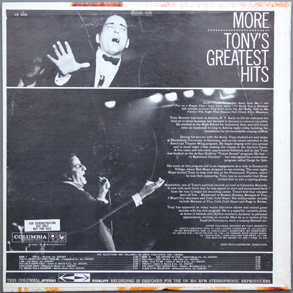 Tony Bennett - More Tony's Greatest Hits (LP, Comp)