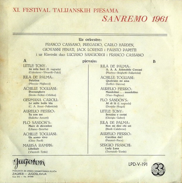 Various - Festival Sanremo 1961 (LP, Comp)