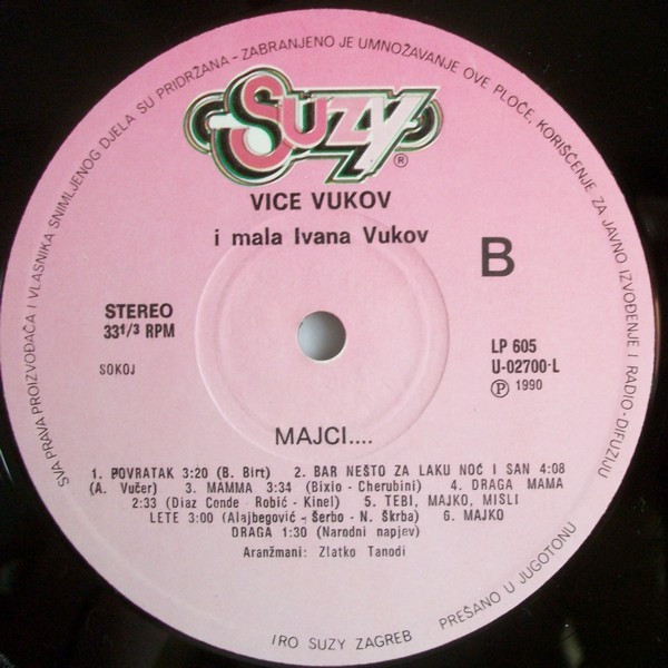 Vice Vukov I Mala Ivana Vukov* - Majci... (LP, Album)