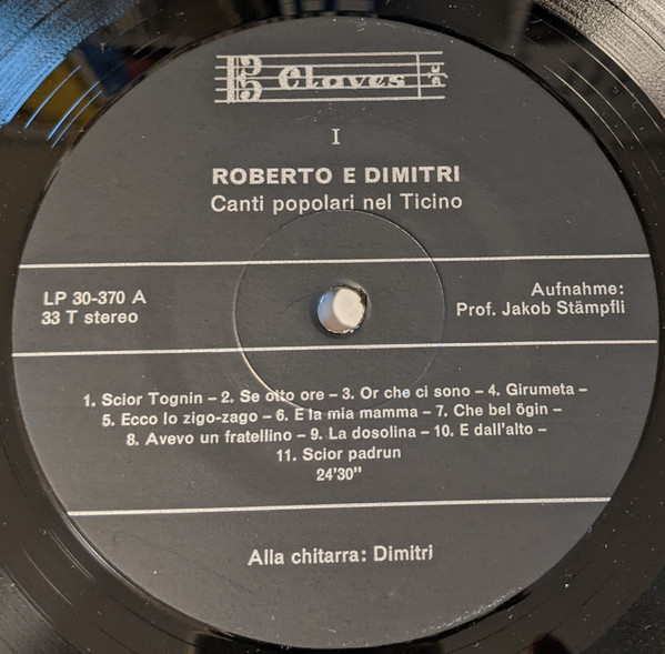 Roberto* E Dimitri (13) - Canti Popolari Nel Ticino (LP, Album)