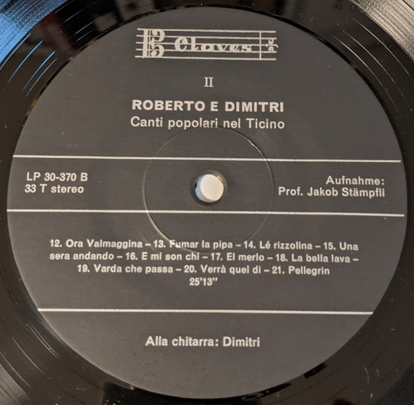 Roberto* E Dimitri (13) - Canti Popolari Nel Ticino (LP, Album)
