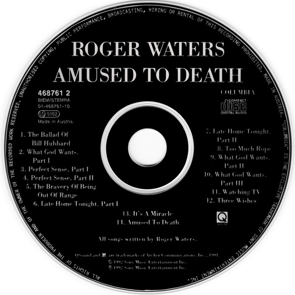 Roger Waters - Amused To Death (CD, Album)