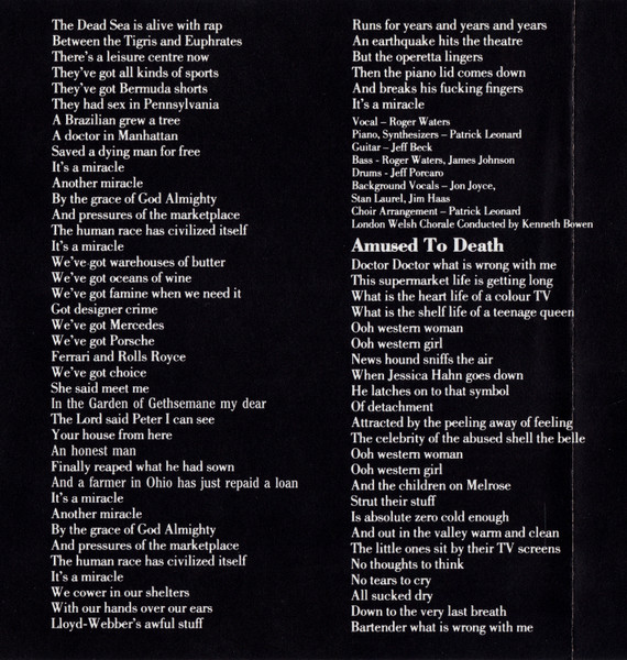 Roger Waters - Amused To Death (CD, Album)