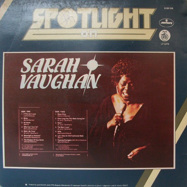 Sarah Vaughan - Spotlight On Sarah Vaughan (LP, Comp)