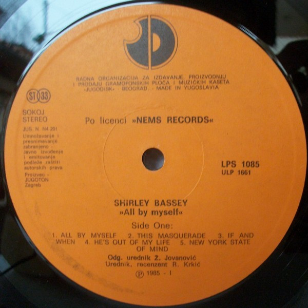 Shirley Bassey - All By Myself (LP, Album)