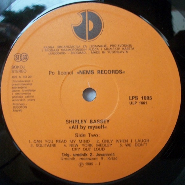 Shirley Bassey - All By Myself (LP, Album)