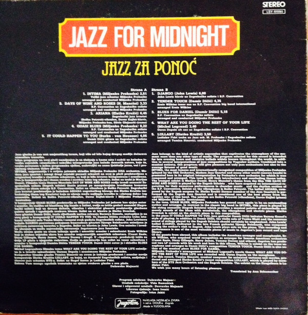 Various - Jazz For Midnight - Jazz Za Ponoć (LP)