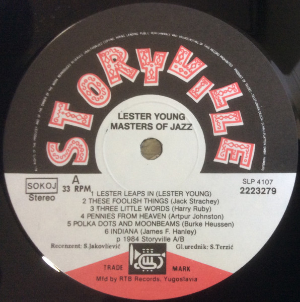 Lester Young - Master Of Jazz (LP, Comp)