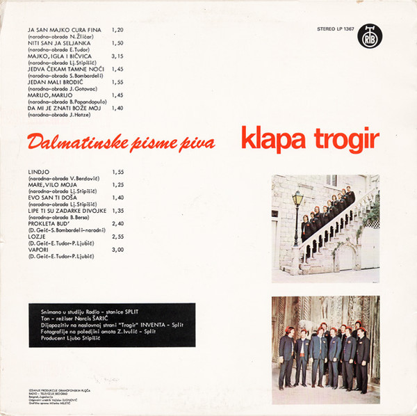 Klapa Trogir* - Dalmatinske Pisme Piva Klapa Trogir (LP)