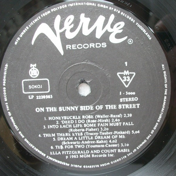 Ella* & Basie* - On The Sunny Side Of The Street (LP, Album, RE)
