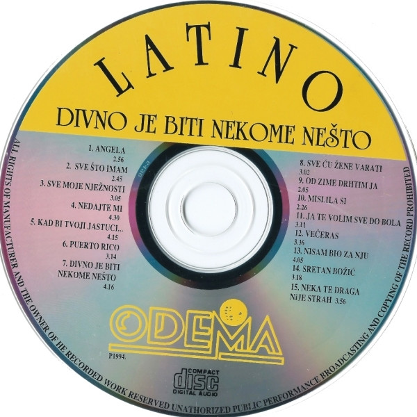 Latino (8) - Divno Je Biti Nekome Nešto (CD, Album)