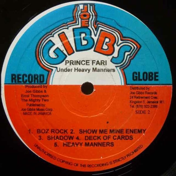 Prince Far I - Under Heavy Manners (LP, Album, RE)