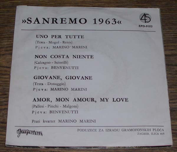 Kvartet Marino Marini* / Benvenutti* - Sanremo 1963 (7