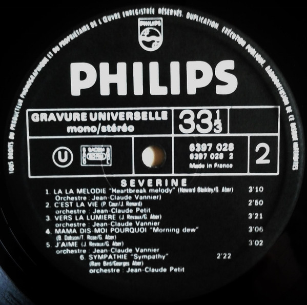 Severine* - Un Banc, Un Arbre, Une Rue (LP, Album)