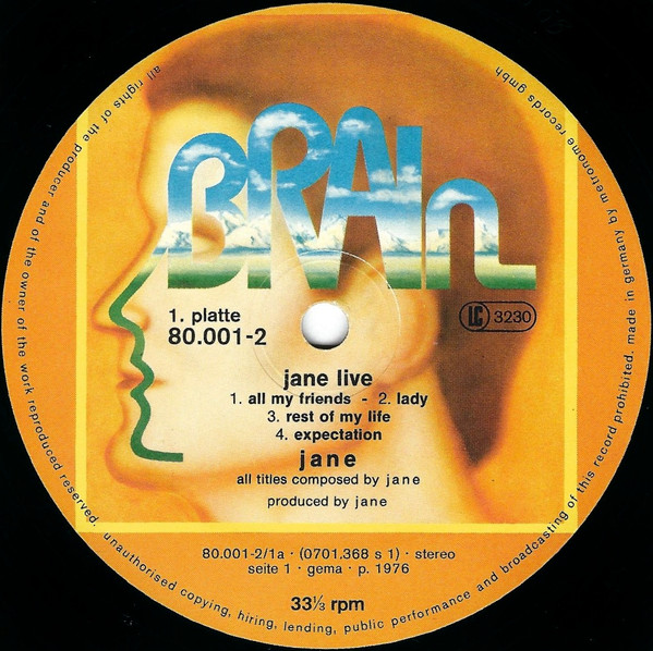 Jane - Jane Live (2xLP, Album, RP)