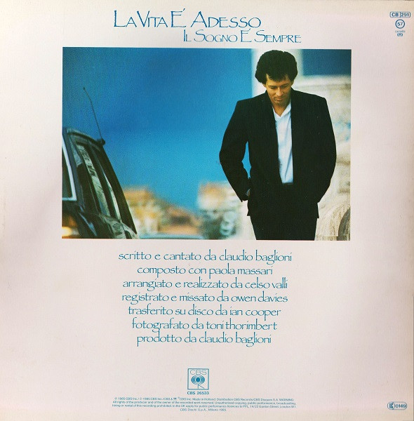 Claudio Baglioni - La Vita Ãˆ Adesso (LP, Album, Gat)