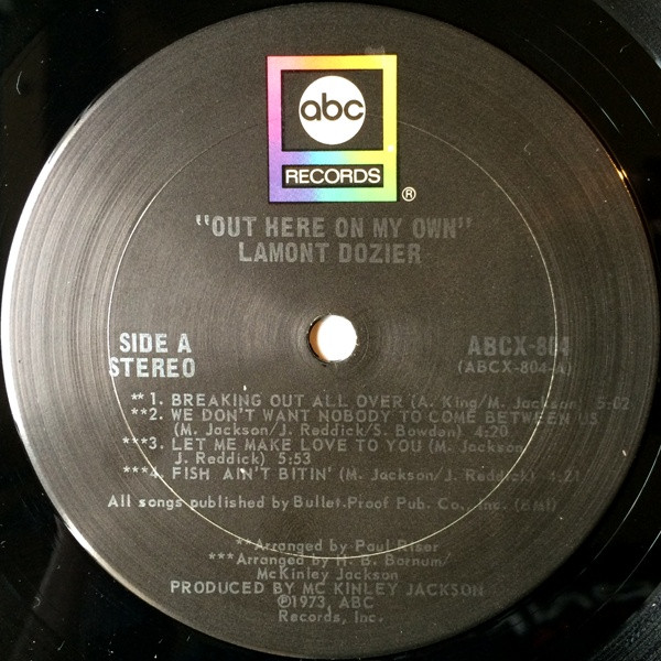 Lamont Dozier - Out Here On My Own (LP, Album, San)