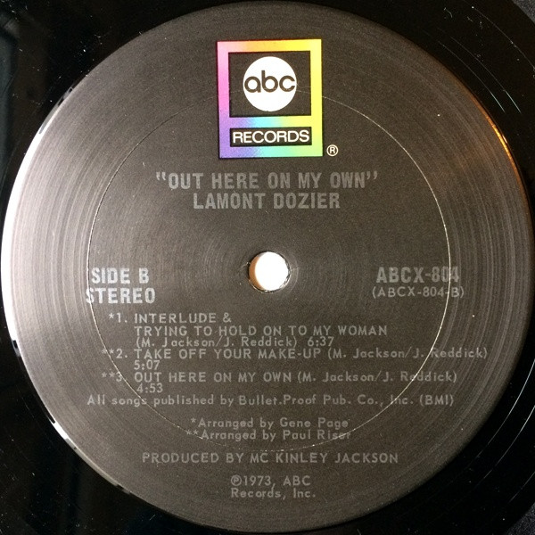 Lamont Dozier - Out Here On My Own (LP, Album, San)