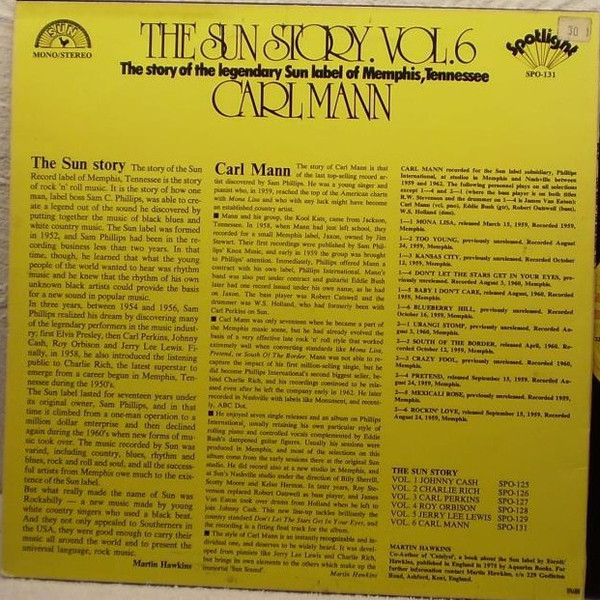 Carl Mann - The Sun Story Vol.6 (LP, Comp)