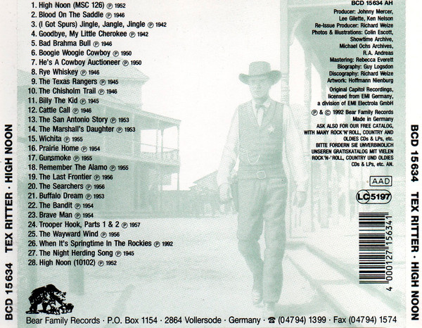 Tex Ritter - High Noon (CD, Comp)