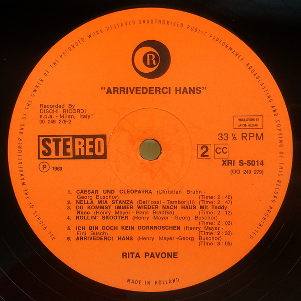 Rita Pavone - Arrivederci Hans (LP, Album)