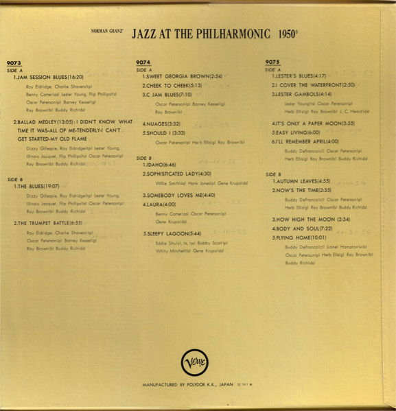 Norman Granz' Jazz At The Philharmonic* - 1950s (3xLP, Mono + Box)