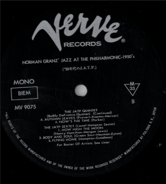Norman Granz' Jazz At The Philharmonic* - 1950s (3xLP, Mono + Box)