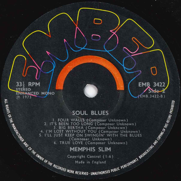 Memphis Slim - Soul Blues (LP, Album, RE)