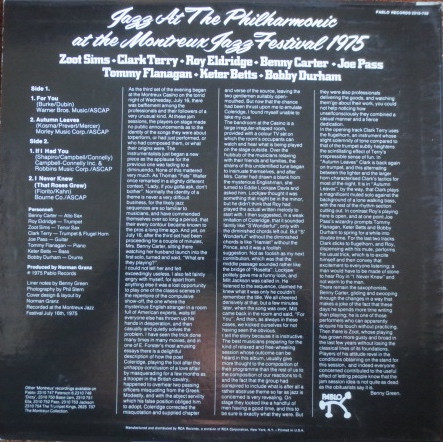 Various - JATP (Jazz At The Philharmonic At The Montreux Jazz Festival 1975) (LP, Album, Ind)