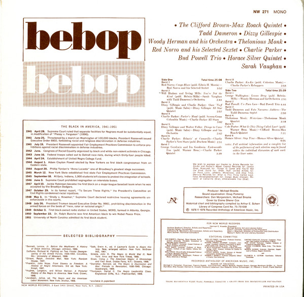 Various - Bebop (LP, Comp, Mono, Gat)