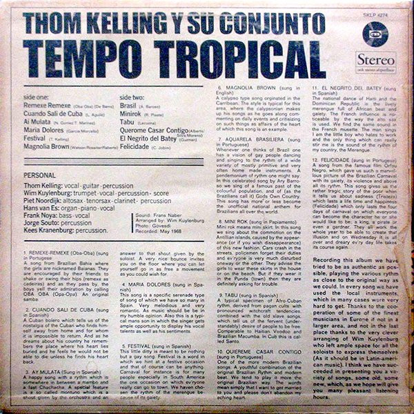 Thom Kelling Y Su Conjunto - Tempo Tropical (LP, Album)