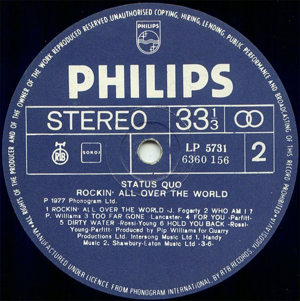 Status Quo - Rockin' All Over The World (LP, Album, RP)