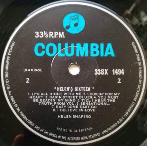 Helen Shapiro - Helen's Sixteen (LP, Mono)