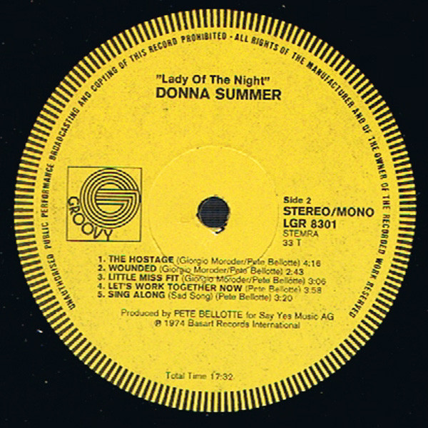 Donna Summer - Lady Of The Night (LP, Album)