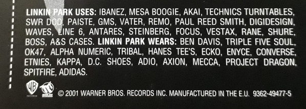 Linkin Park - Hybrid Theory (LP, Album, RE, Gat)