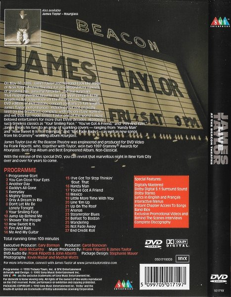 James Taylor (2) - Live At The Beacon Theatre (DVD-V, Multichannel, 5.1)