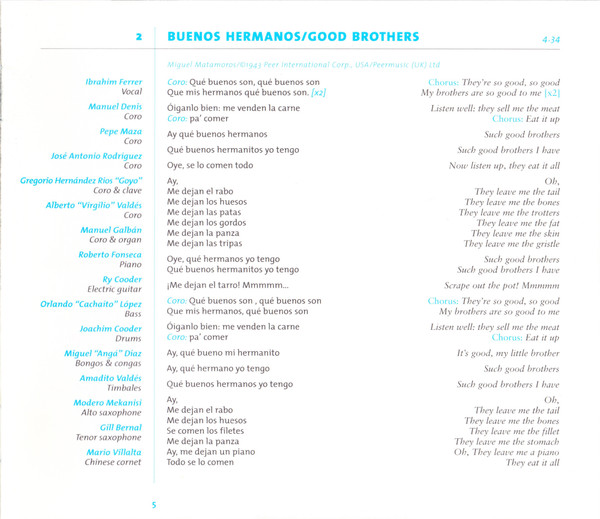 Ibrahim Ferrer - Buenos Hermanos (CD, Album)